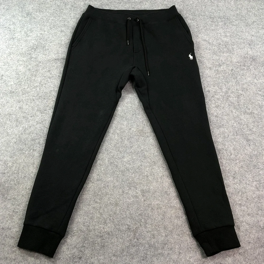 Polo Ralph Lauren Mens Jogger Sweatpants Small Black Drawstring Gym Classic